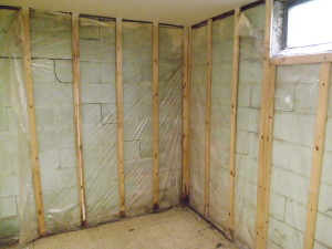 Cracked basement wall in Ankeny with water in the basement.